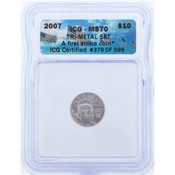 2007 $10 American Platinum Eagle Coin ICG MS70
