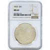 Image 1 : 1923 $1 Peace Silver Dollar Coin NGC MS63
