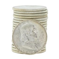 Roll of (20) 1953-S Brilliant Uncirculated Franklin Half Dollar Coins