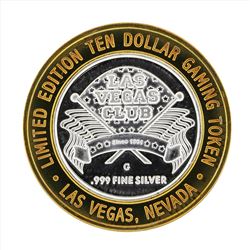 .999 Silver Las Vegas Club $10 Casino Gaming Token Limited Edition