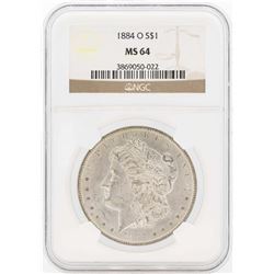 1884-O $1 Morgan Silver Dollar Coin NGC MS64