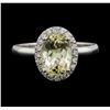 Image 1 : 14KT White Gold 2.63ct Beryl and Diamond Ring