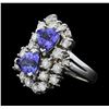 Image 2 : 14KT White Gold 3.57ctw Tanzanite and Diamond Ring