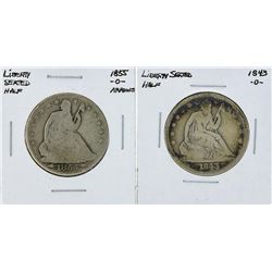 Lot of (2) 1855-O Arrows and 1843-O Seated Liberty Silver Coins