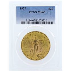 1927 $20 St. Gaudens Double Eagle Gold Coin PCGS MS65