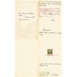 Radnóti Miklós [1909-1944] költo, mufordító saját kezu, tintával írt sorai a "M. Kir. Ferencz Józ…