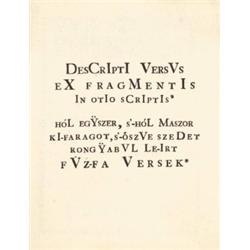 [Koháry István, gróf]: DesCrIptI VersVs eX fragMentIs In otIo sCrIptIs* [-] hóL egYszer, s'-hóL M…
