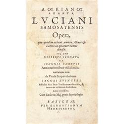 Lucian[us] Samosatensis: Opera, quae quidem extant, omnia, Graec[a]e & Latin[a]e, in quatuor tomo…