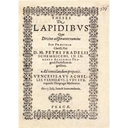 Fradeli[us] [Péter], Petr[us]: Theses de lapidibus quas divino adspirante numine sub praesidio cl…