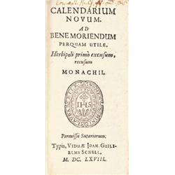 [Nádasi János]: Calendarium novum. Ad bene moriendum perquam utile.…