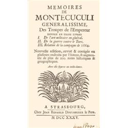 [Montecuccoli] Montecuculi, [Raimondo]: Memoires de Montecuculi generalissime, des Troupes de l'E…