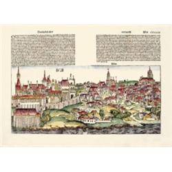 Buda látképe Hartmann Schedel "Liber Chronicarum..." (Nürnberg, 1493.) címu munkájának elso kiadá…