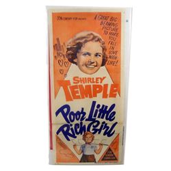 Poor Little Rich Girl Shirley Temple Rare Original Aussie Insert Poster