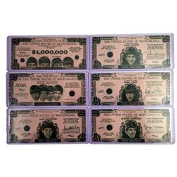 Beatles Money set of 6 Original Currency Bills 1964