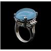 Image 4 : 14KT White Gold 7.60 ctw Aquamarine and Diamond Ring