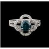 Image 2 : 14KT White Gold 1.63 ctw Blue Diamond Ring