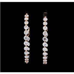 1.60 ctw Diamond Earrings - 14KT Rose Gold