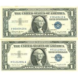 $1 XF/AV Silver Certificate Currency Lot of 2