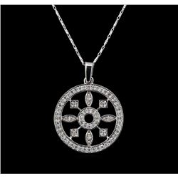 14KT White Gold 0.54 ctw Diamond Pendant With Chain