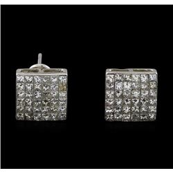 2.00 ctw Diamond Earrings - 14KT White Gold