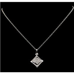 0.54 ctw Diamond Pendant With Chain - 14KT White Gold