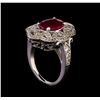 Image 4 : GIA Cert 2.53 ctw Ruby and Diamond Ring - 14KT White Gold