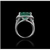 Image 3 : 14KT White Gold 13.24 ctw Emerald and Diamond Ring