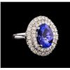 Image 1 : 14KT White Gold 5.02 ctw Tanzanite and Diamond Ring