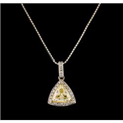 1.24 ctw Diamond Pendant With Chain - 18KT White Gold