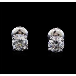 1.04 ctw Diamond Stud Earrings - 14KT White Gold