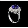 Image 4 : 14KT White Gold 3.40 ctw Tanzanite and Diamond Ring