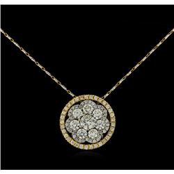 14KT Two-Tone Gold 2.19 ctw Diamond Pendant With Chain