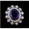Image 2 : 18.73 ctw Sapphire and Diamond Ring - 14KT White Gold