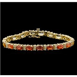 14KT Yellow Gold 10.83 ctw Sapphire and Diamond Bracelet