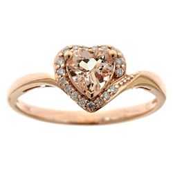 0.68 ctw Morganite and Diamond Ring - 10KT Rose Gold