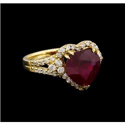 14KT Yellow Gold 5.41 ctw Ruby and Diamond Ring