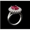 Image 4 : GIA Cert 5.91 ctw Ruby and Diamond Ring - 14KT White Gold