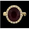 Image 2 : 9.32 ctw Ruby and Diamond Ring - 14KT Yellow Gold