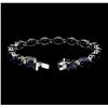 Image 4 : 33.51 ctw Sapphire and Diamond Bracelet - 14KT White Gold