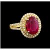 Image 1 : 14KT Yellow Gold 4.25 ctw Ruby and Diamond Ring