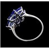 Image 3 : 4.75 ctw Sapphire and Diamond Ring - 14KT White Gold