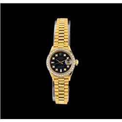 Rolex 18KT Gold Diamond DateJust Ladies Watch