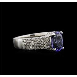 2.20 ctw Tanzanite and Diamond Ring - 14KT White Gold