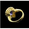 Image 3 : 3.46 ctw Tanzanite and Diamond Ring - 14KT Yellow Gold