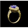 Image 4 : 3.46 ctw Tanzanite and Diamond Ring - 14KT Yellow Gold