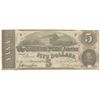 Image 1 : 1863 $5 The Confederate States of America Note T-60 CC