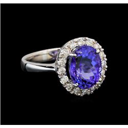 14KT White Gold 4.52 ctw Tanzanite and Diamond Ring