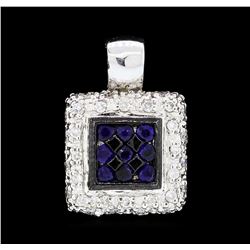 0.25 ctw Sapphire and Diamond Pendant - 14KT White Gold