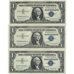 1957 $1 AU/Unc Silver Certificate Currency Lot of 3