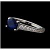 Image 1 : 1.30 ctw Sapphire and Diamond Ring - 18KT White Gold